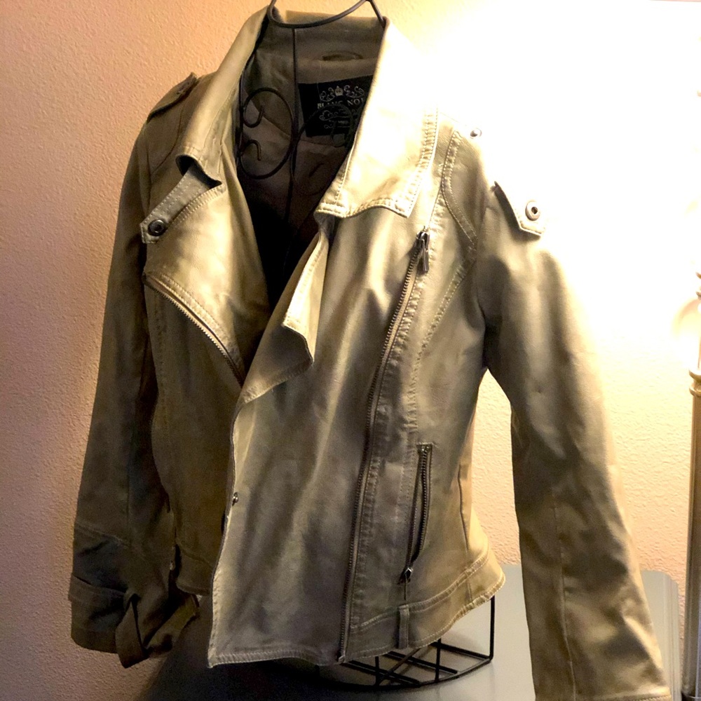 Faux leather moto jacket
